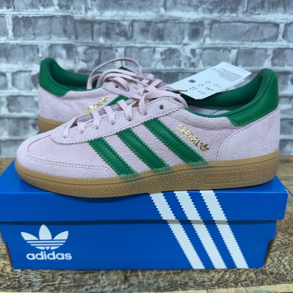 adidas Handball Spezial Clear Pink Green Gold JR7347 Womens Size 6 New Rare